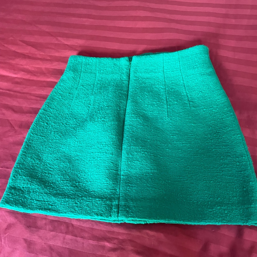 Zara Green Mini Skirt Small - Picture 5 of 6